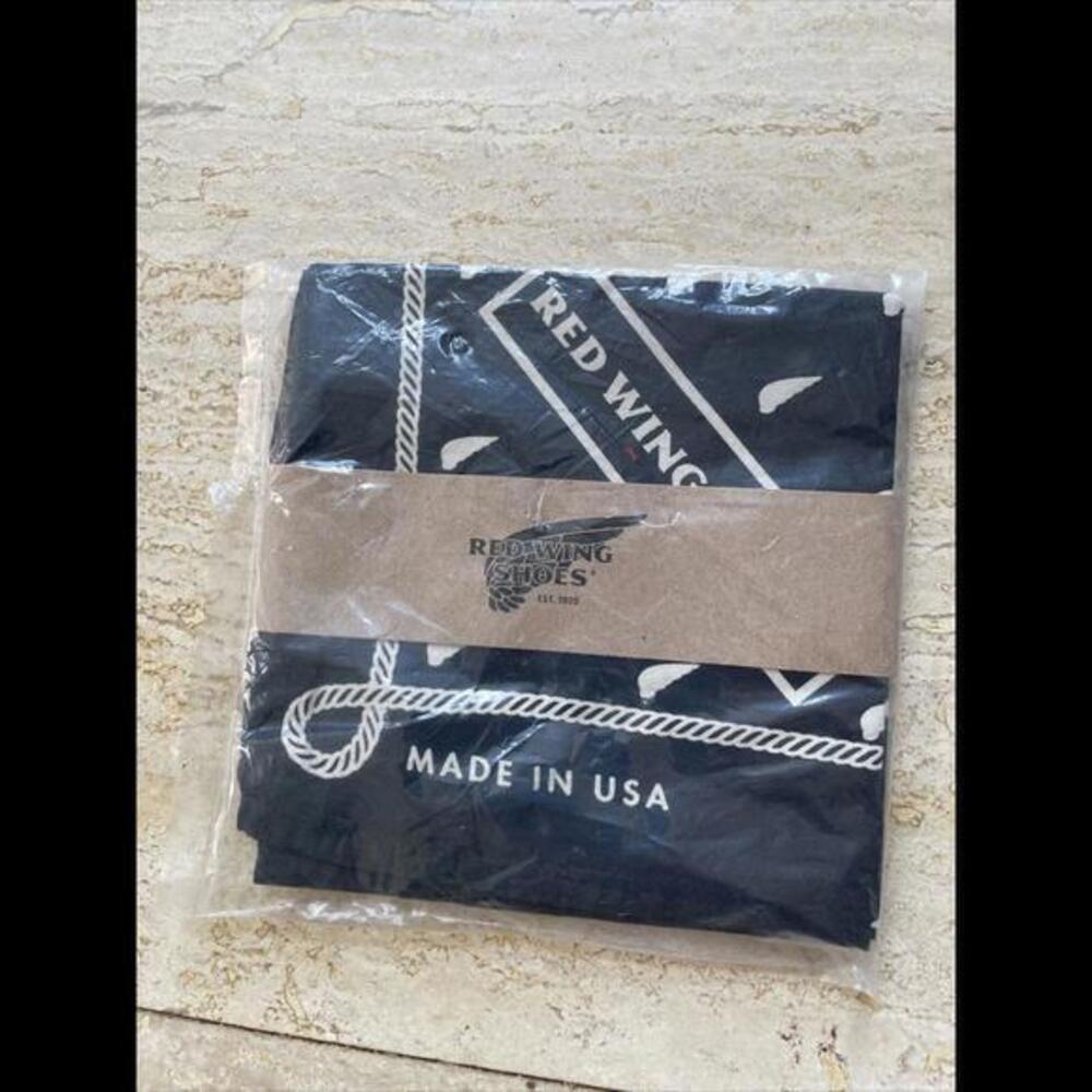 Red Wing Shoes Cotton Bandana USA‎ Handkerchief 21X21 inches New Black